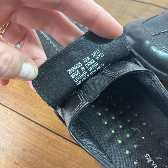 Clarks Shoes Womens 7.5N Wave Walk Slip On 86505 Black Leather Casual Comfort - Picture 8 of 9